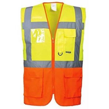 Portwest Prague Executive Class 2 Hi Vis Waistcoat Yellow / Orange