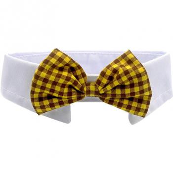 Collar de cuadros con lazo y correa ajustable