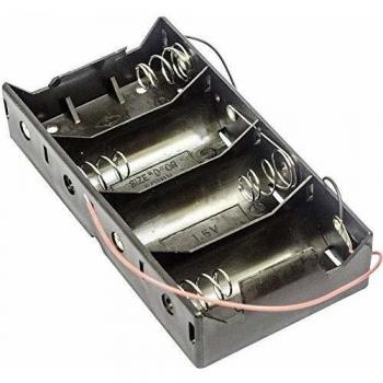 Compact 4‑Cell D Battery Tray & Cable (138 mm L × 72 mm W × 29 mm H)