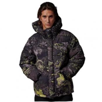 Dolly Noire Men's Hooded Dark Camo Padded Jacket