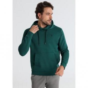 V&L Sudadera Básica Verde – Manga Larga y Capucha