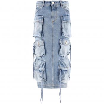Blue Cargo Midi Skirt by The Attico | Size 26