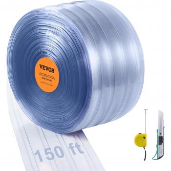 Rideau PVC Transparent « Laminex » – 4572 × 20 cm – Bandes de porte avec nervure épaisseur 2 mm – Usine et garage