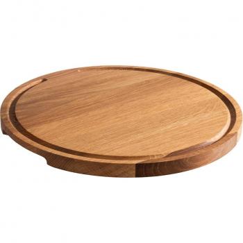 APS PIZZA Servierbrett, 240 mm, geölte Eiche mit Saftrinne