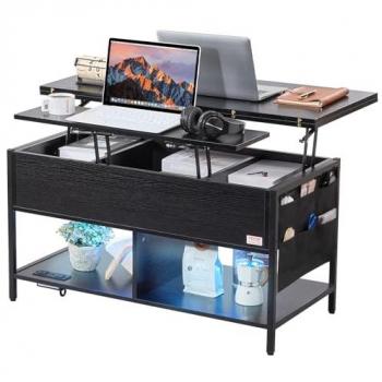 Mélange moderne Vevor – Table basse rabattable avec poches de rangement