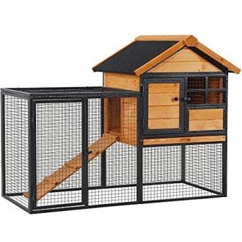 PawHut Clapier cage à lapins cottage