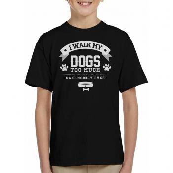 Junior Dog Lover T-Shirt – I Walk My Dogs Too Much