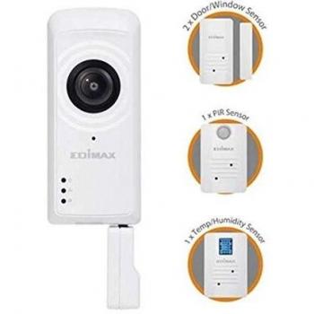 Edimax IC-5170SC Kit di Videosorveglianza Domestica Smart con Sensore CMOS Fisheye, Wi-Fi Integrato, Colore Bianco
