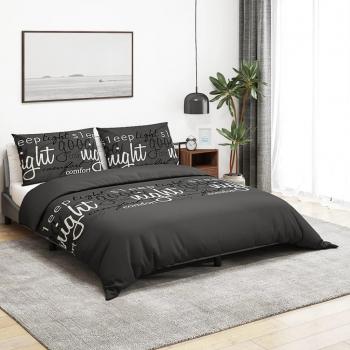 VidaXL Premium Black Cotton Duvet Cover Set 220x240 cm
