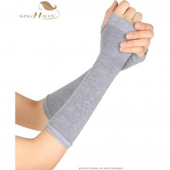 SISHION Long Sleeve Black Fingerless Gloves for Women