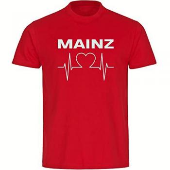 Kinder T-Shirt Mainz Herzschlag Druck weiß