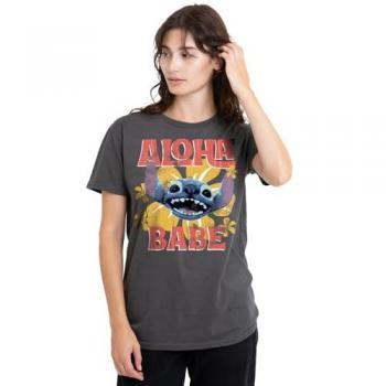Stitch & Aloha Fusion T‑Shirt – Charcoal