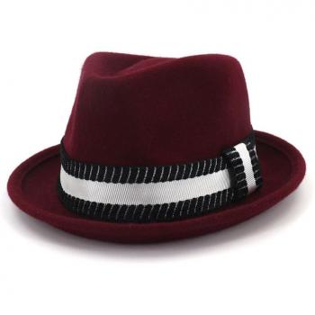 Round Top Brown Wool Fedora