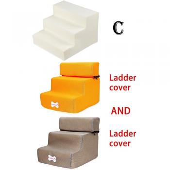 Dog Door 3‑Step Mesh Stairs with Bottom Guard