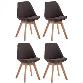 Borneo Comfort 4 Sedie Visitatore Tessuto Grigio Scuro Natura