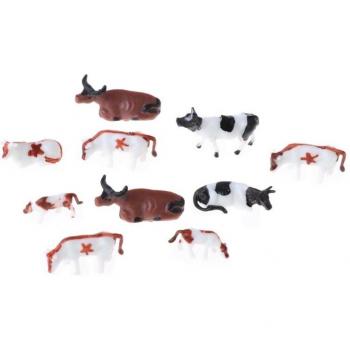 Kit de vache à l'échelle 1:87 – 10 pièces pour construction et modèle BX0D