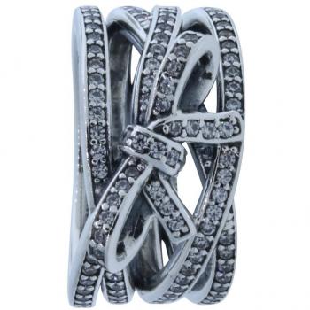 Anillo de Plata Pandora “Lazo” con Cuarzo Circonita – Talla 54