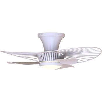 Ventilador de techo blanco con luz LED 66 cm
