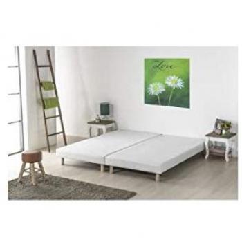 Letto a Rete Imbottita YOUDOIT con Doghe in Legno Massello Bianco 180x200 cm