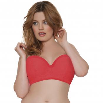 Curvy Kate Women's Siren Bandeau Swimsuit Top, Coral/Orange, 34E