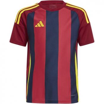 Adidas Mini Team Striped Polo – Navy Blue with Burgundy Accents