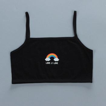 Ropa interior Top corto para adolescentes, sujetadores entrenamiento, trío de colores arcoíris, tallas 7 a 14