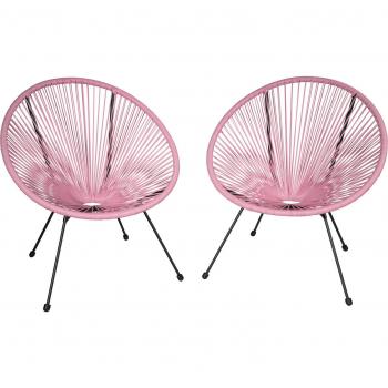 Set of 2 Pink Outdoor Retro Chairs