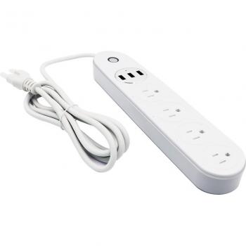 Smart Power Strip with 4 EU Outlets and 3 USB Charging Ports, App and Voice Control for Alexa and Google Home