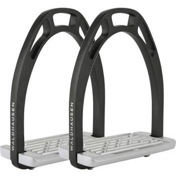 Single‑Piece Black Aluminium Stair Guard Stirrups