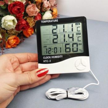 Termómetro Higrómetro LCD para Hogar y Oficina HTC‑2