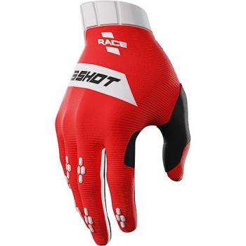 Gants de motocross Shot Race Rouge et Blanc XL