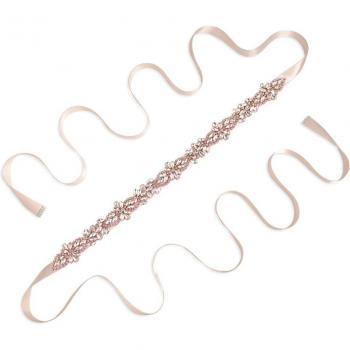 TRiXY S429 Rosengold‑Band mit Strasssteinen – Brautigangs-Highlight