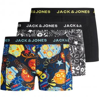 Paquete de 3 bóxers negros con calaveras de Jack & Jones