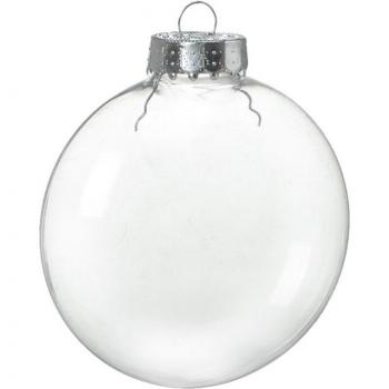 Bola de plástico transparente para adornos navideños