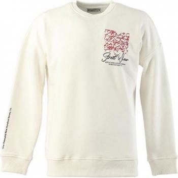 Sweat-shirt basique blanc à col rond pour homme