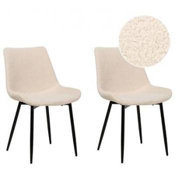 Beige Bouclé Stools Avilla Set