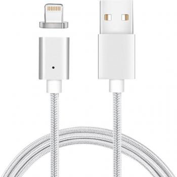 3,3 FT Magnet-Lighting-Kabel für iPhone & iPad (silber)