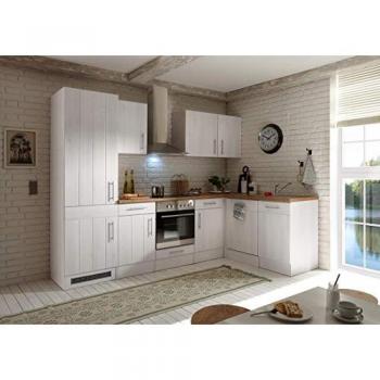 Angolo Cucina Anton 280x172 cm in Larice Bianco Respecta