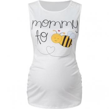 Pregnant Women's Honeybee Print Casual Tank Top