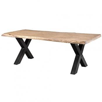 Tavolo da pranzo in legno di mango con gambe in ferro antracite