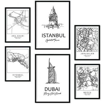 Pósters de Mapas y Monumentos de Oriente Medio