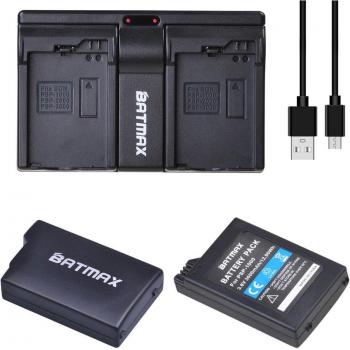 2-Pack 3.6V 3600mAh Battery + USB Dual Charger for Sony PSP-110