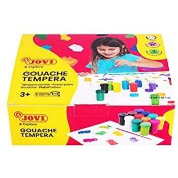 Estuche 12 botes pintura dedos Jovi 15ml colores surtidos