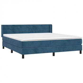 VidaXL Boxspringbett mit Matratze Dunkelblau 180x200 cm