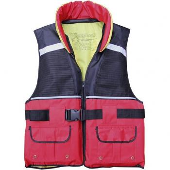 Chaleco Salvavidas Hombre: Camuflaje Rojo, Hebilla Negra, Flotabilidad