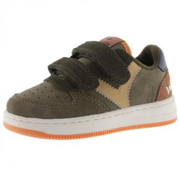 Baskets enfants Victoria Tiempo en cuir et serraje avec velcro