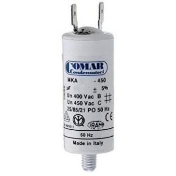 Condensador Comar MKA 70 µF 5% 450 V 50×120 mm Espiga M8 Doble Fastón Alta Capacidad