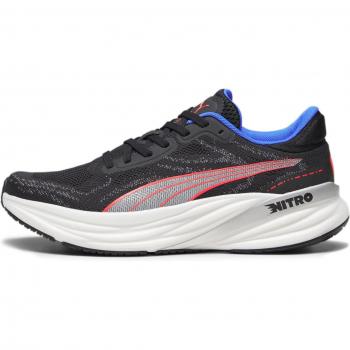 Chaussures de running Puma Magnify Nitro 2, caractéristiques : modèle homme, couleur Black Fire Orchid Ultra Blue, taille 47 EU