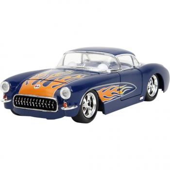 Jada Toys BigTime Muscle 1957 Chevy Corvette Dark Painted 1:24 Scale Blue Edition