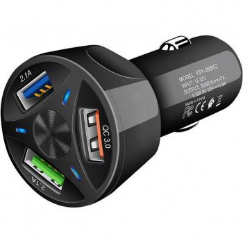 12V-24V Car Cigarette Lighter USB Adapter with Triple Ports